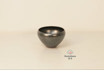 HANDMADE JAPANESE GUINOMI SAKE CUP | LARGE BLACK |TOHKEN-GAMA 陶謙窯