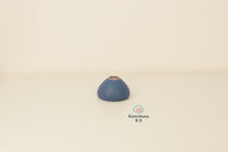 HANDMADE JAPANESE GUINOMI SAKE CUP | SMALL INDIGO BLUE |TOHKEN-GAMA 陶謙窯