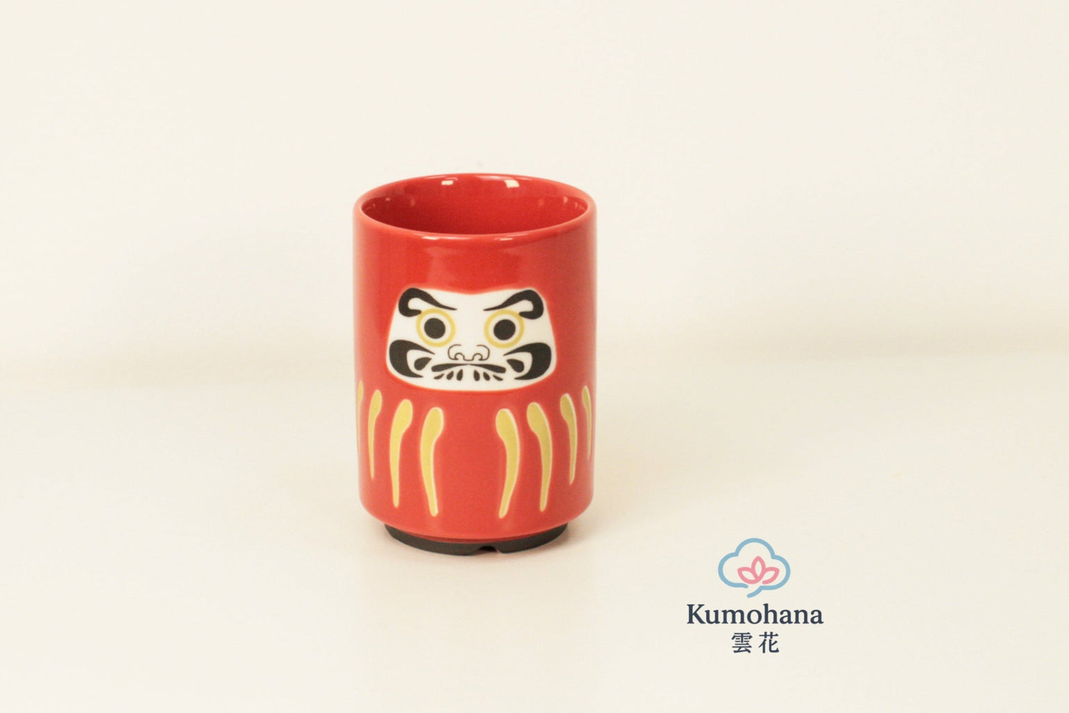 JAPANESE CERAMIC TEA CUP | RED DARUMA | MINO WARE 美濃土産