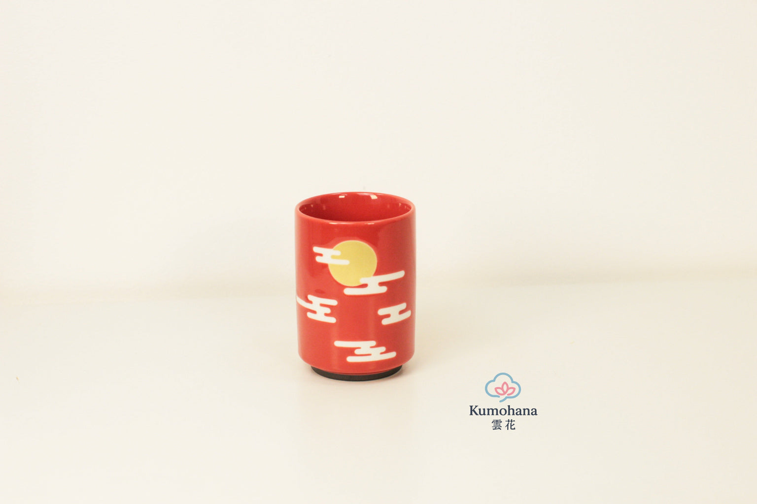 JAPANESE CERAMIC TEA CUP | RED DARUMA | MINO WARE 美濃土産