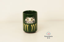 JAPANESE CERAMIC TEA CUP | GREEN DARUMA | MINO WARE 美濃土産