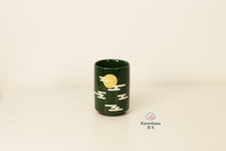 JAPANESE CERAMIC TEA CUP | GREEN DARUMA | MINO WARE 美濃土産