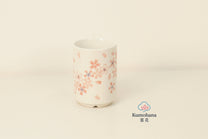 JAPANESE CERAMIC TEA CUP | WHITE SAKURA  | MINO WARE 美濃土産