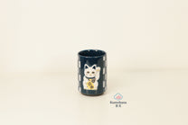 JAPANESE CERAMIC TEA CUP | BLUE MANEKI-NEKO  | MINO WARE 美濃土産