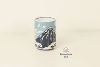 JAPANESE CERAMIC TEA CUP | BLUE FUJISAN | MINO WARE 美濃土産
