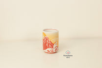 JAPANESE CERAMIC TEA CUP | RED FUJISAN | MINO WARE 美濃土産