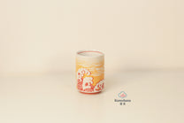 JAPANESE CERAMIC TEA CUP | RED FUJISAN | MINO WARE 美濃土産