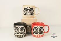 LARGE JAPANESE DARUMA CERAMIC MUG | MINO WARE 美濃土産