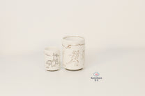 JAPANESE CERAMIC TEA CUP | CHOUJUGIGA | MINO WARE 美濃土産
