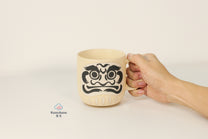 LARGE JAPANESE DARUMA CERAMIC MUG | MINO WARE 美濃土産