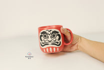 LARGE JAPANESE DARUMA CERAMIC MUG | MINO WARE 美濃土産