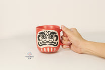 LARGE JAPANESE DARUMA CERAMIC MUG | MINO WARE 美濃土産