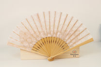 HANDMADE NADESHIKO SILK EMBROIDERED JAPANESE FOLDING FAN | KIMONO ITOKO 伊と幸