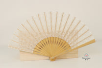 HANDMADE SAKURA GASANE SILK EMBROIDERED JAPANESE FOLDING FAN | KIMONO ITOKO 伊と幸