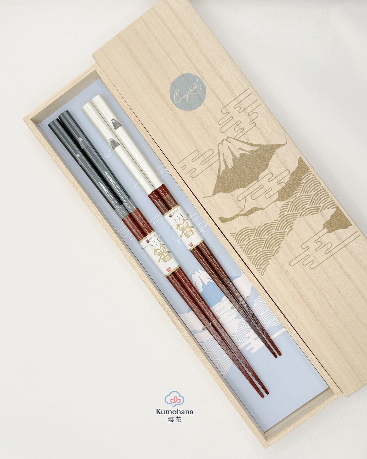 JAPANESE LACQUERED CHOPSTICK GIFT SET | MOUNT FUJI | TAMURATOKI