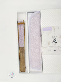 HANDMADE SHŌSŌIN GRAPE ARABESQUE SILK JAPANESE FOLDING FAN | KIMONO ITOKO 伊と幸