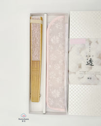 HANDMADE NADESHIKO SILK EMBROIDERED JAPANESE FOLDING FAN | KIMONO ITOKO 伊と幸