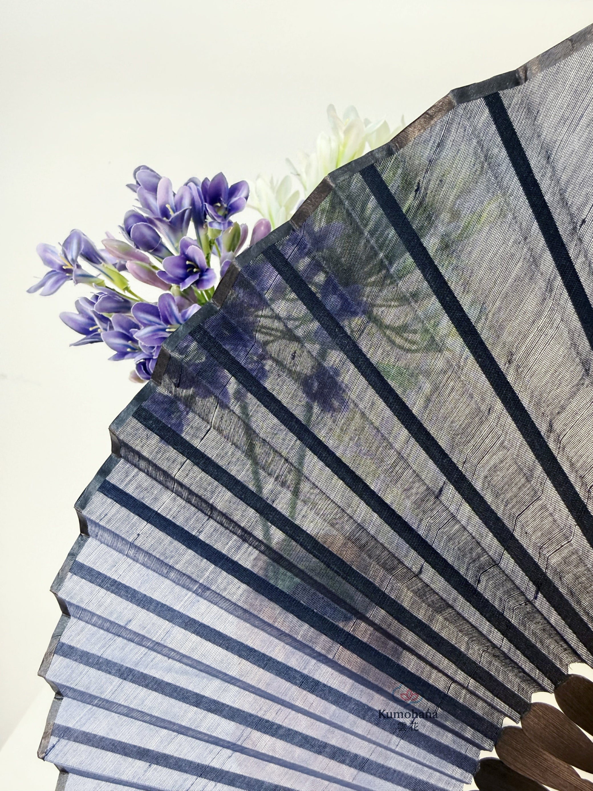 HANDMADE MATSUOKA-HIME KASUMI SILK JAPANESE FOLDING FAN | KIMONO ITOKO 伊と幸