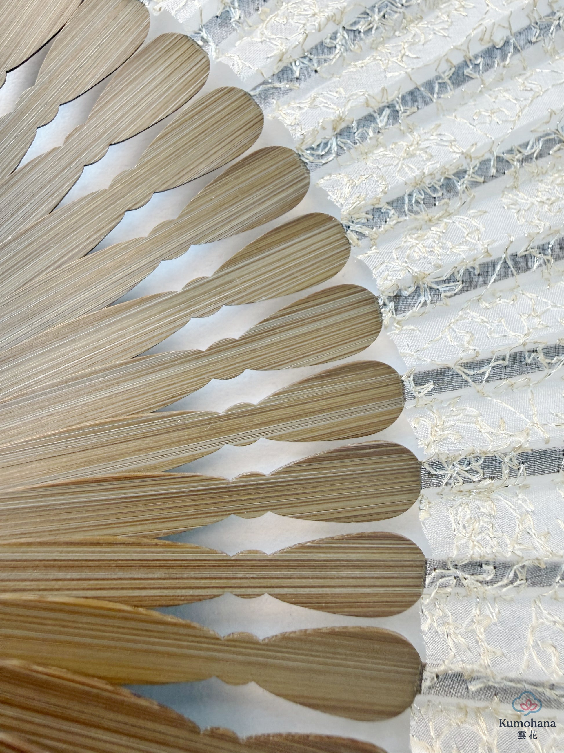 HANDMADE HŌSŌGE-MON SILK EMBROIDERED JAPANESE FOLDING FAN | KIMONO ITOKO 伊と幸