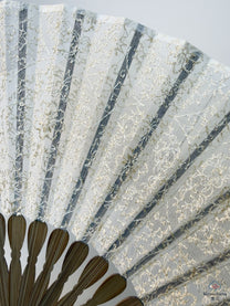 HANDMADE HŌSŌGE-MON SILK EMBROIDERED JAPANESE FOLDING FAN | KIMONO ITOKO 伊と幸
