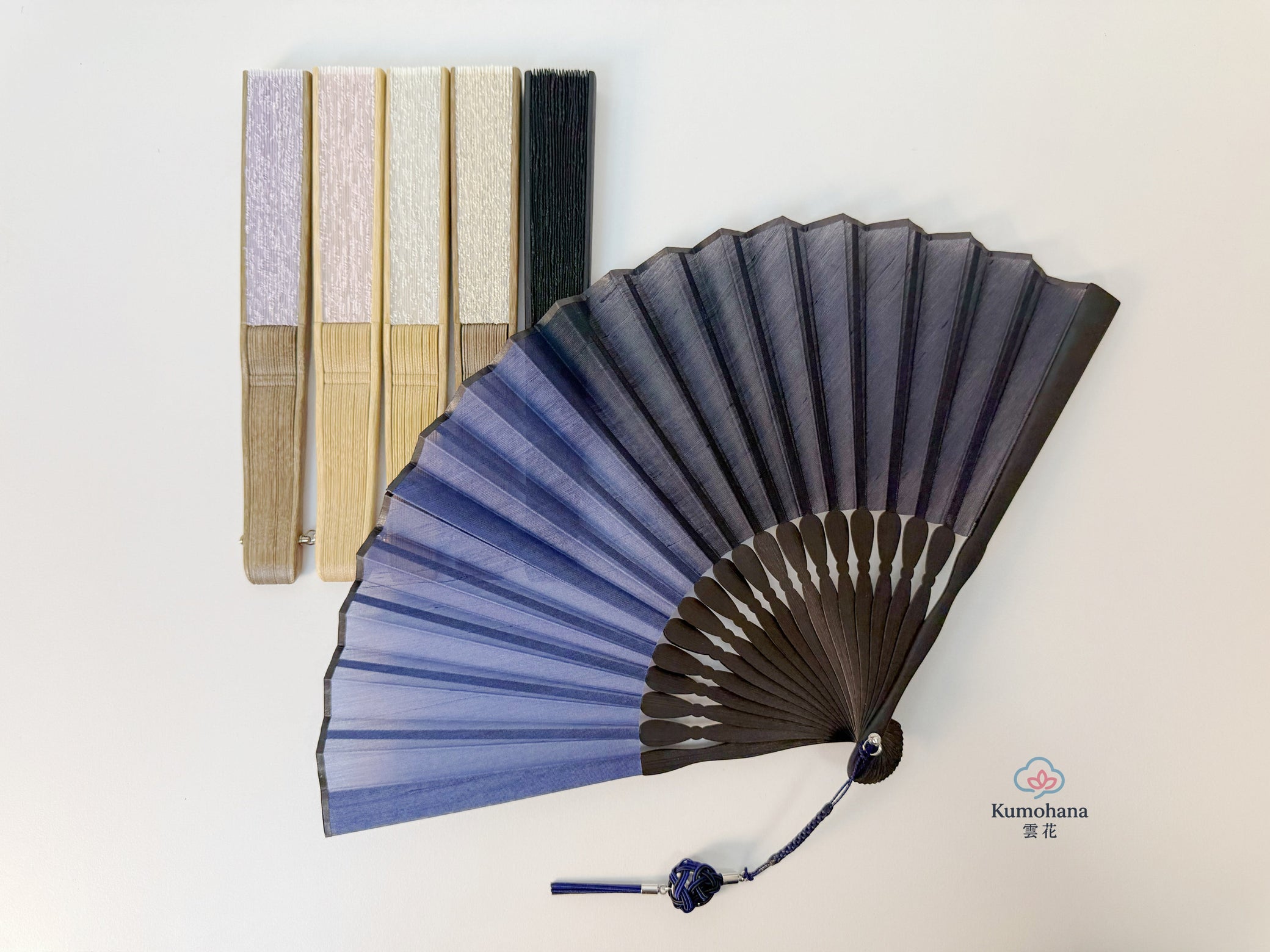 HANDMADE MATSUOKA-HIME KASUMI SILK JAPANESE FOLDING FAN | KIMONO ITOKO 伊と幸