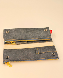 JAPANESE FLAP-STYLE OKAYAMA DENIM PEN CASE | LUDDITE