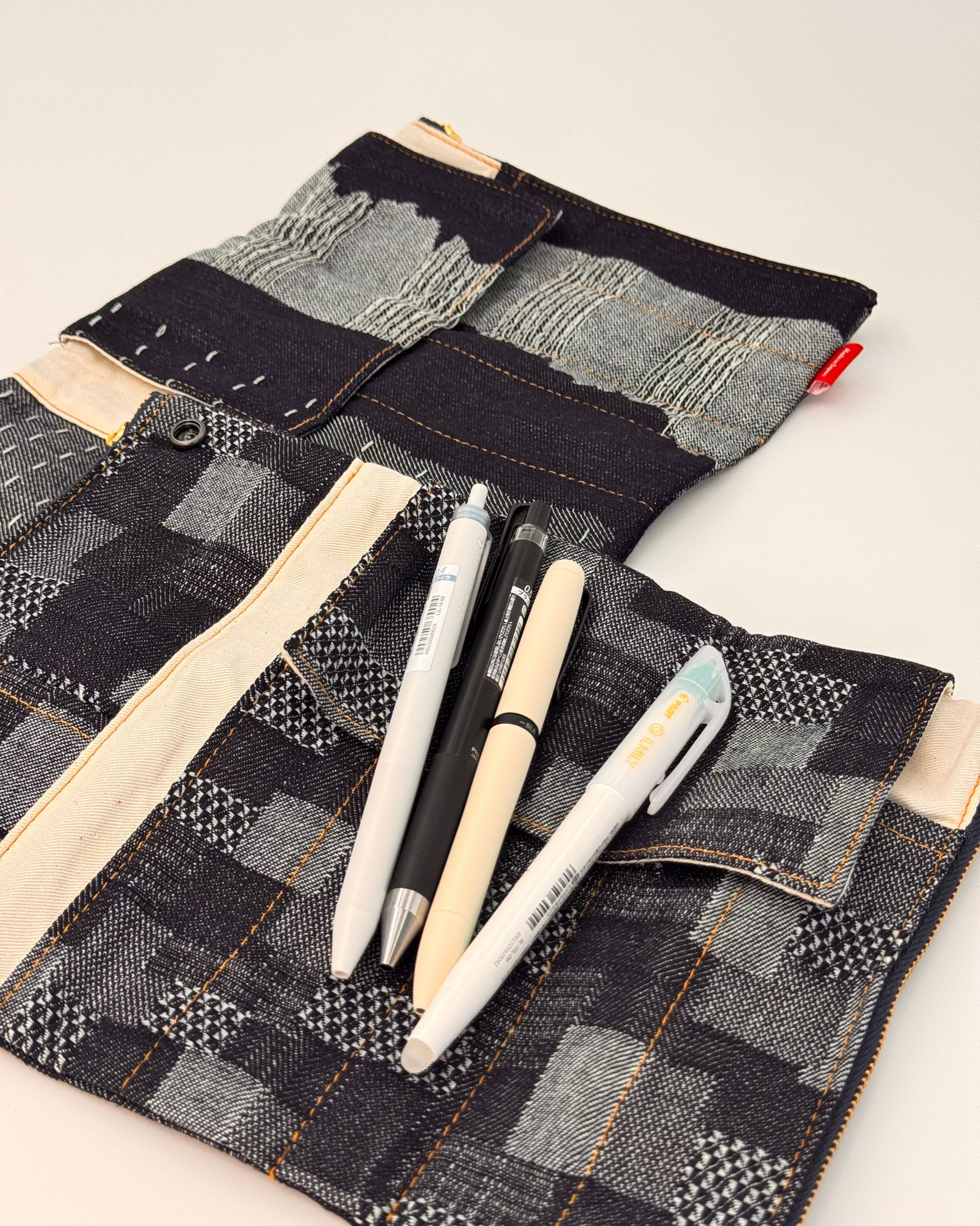 JAPANESE FLAP-STYLE OKAYAMA DENIM PEN CASE | LUDDITE