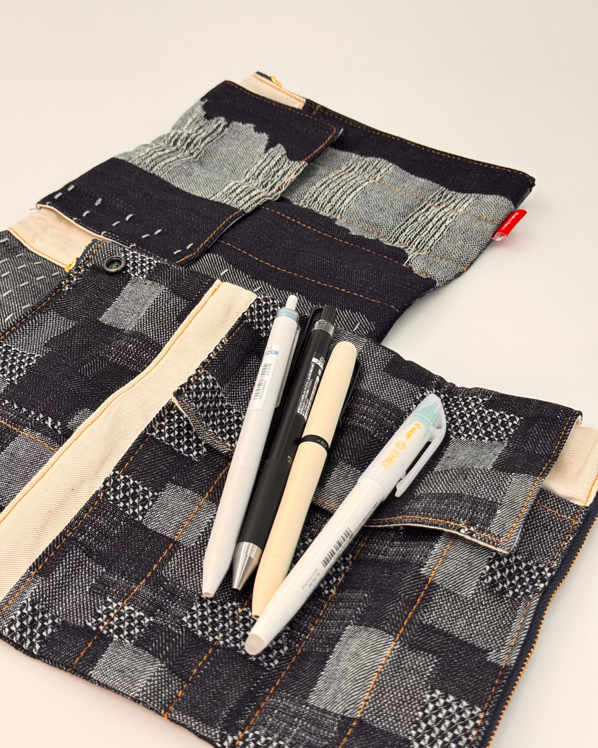 JAPANESE FLAP-STYLE OKAYAMA DENIM PEN CASE | LUDDITE