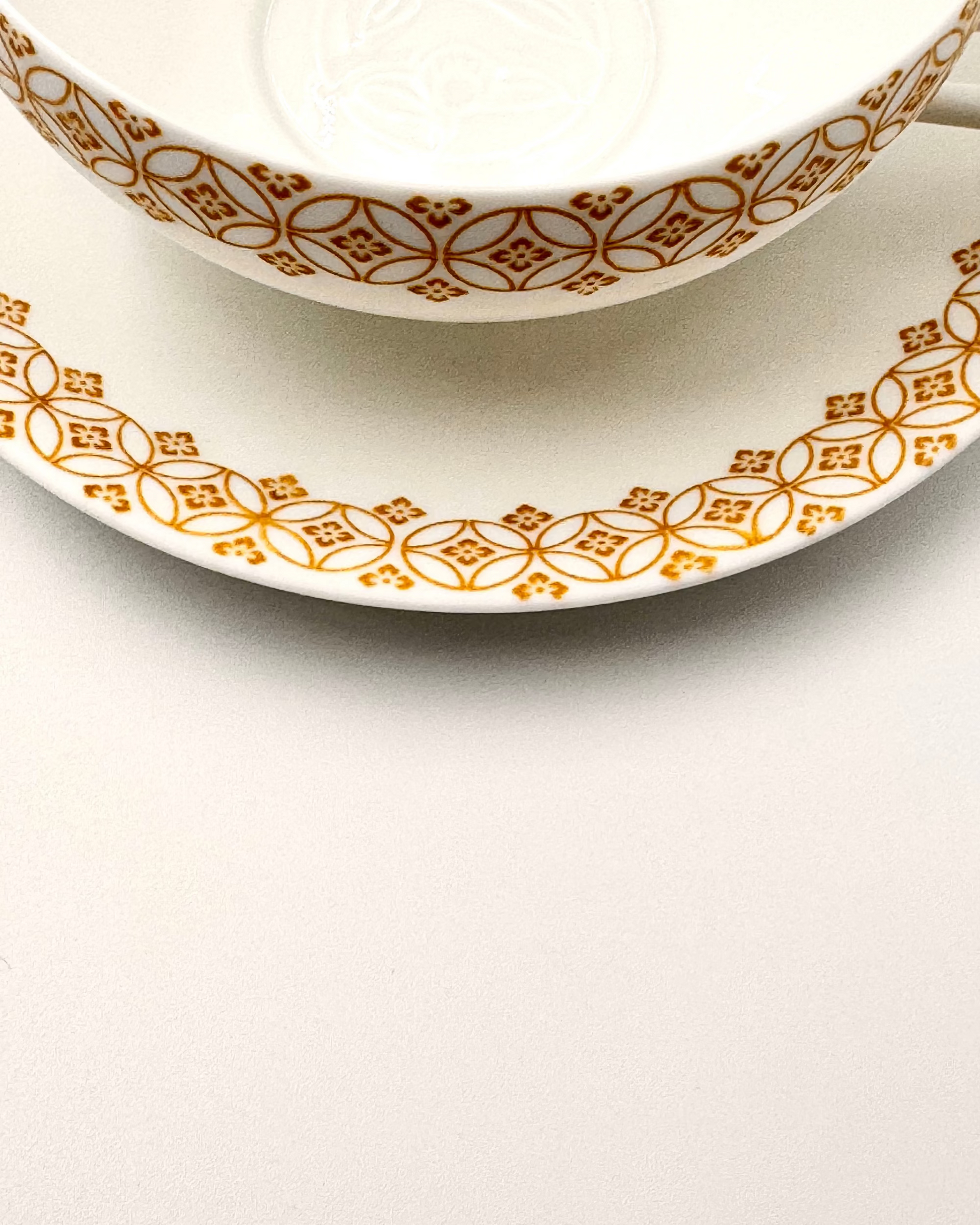 HANDMADE JAPANESE TENGE TEACUP &amp; SAUCER | NISHIKAWA JAPAN