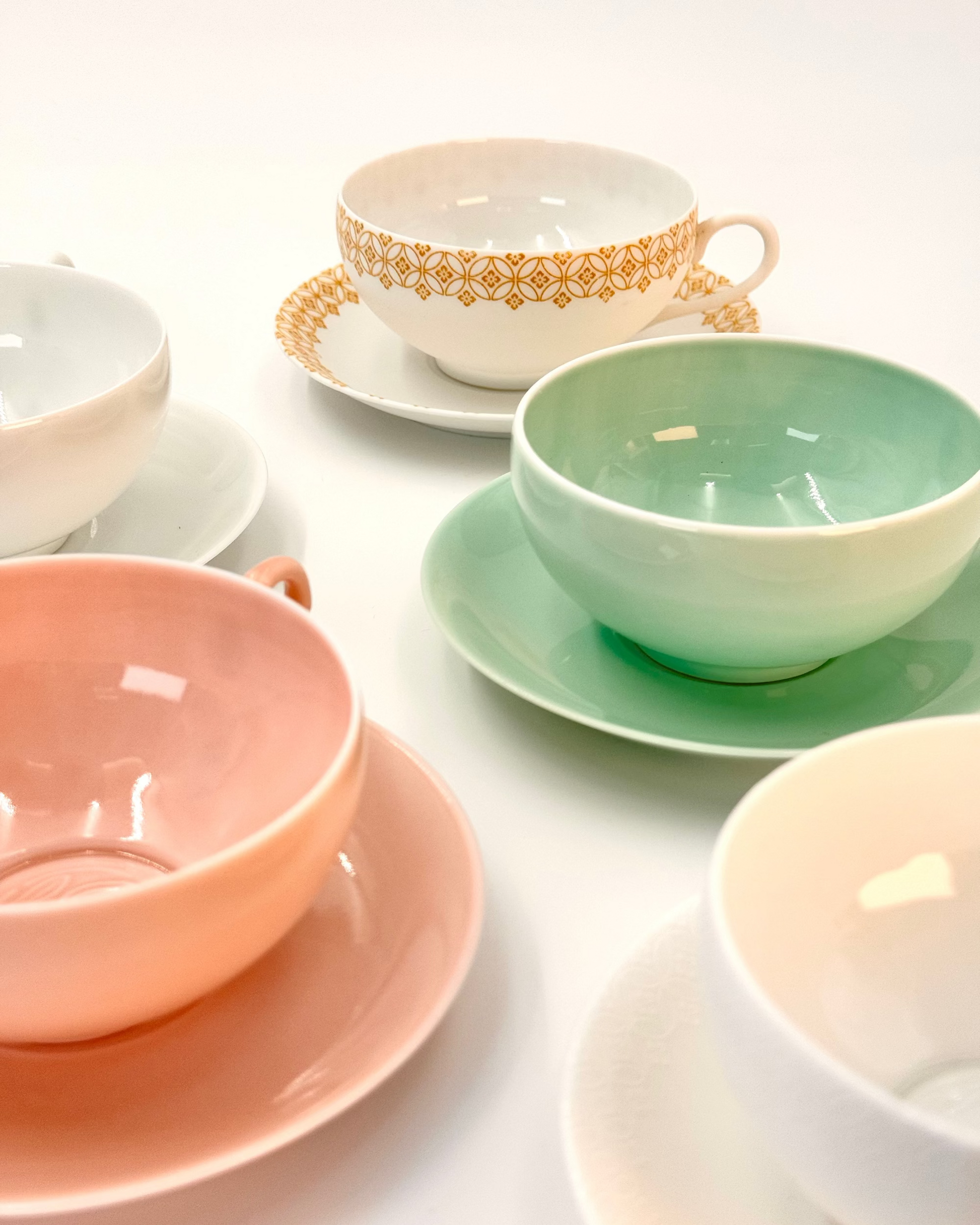 HANDMADE JAPANESE TENGE TEACUP &amp; SAUCER | NISHIKAWA JAPAN