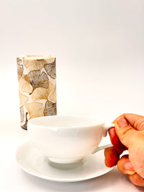 HANDMADE JAPANESE HAKURO TEACUP &amp; SAUCER | NISHIKAWA JAPAN
