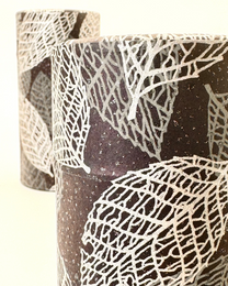 KYOTO YUZEN WASHI TEA CANISTER | SILVER BLACK | NISHIKAWA
