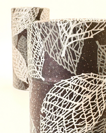 KYOTO YUZEN WASHI TEA CANISTER | SILVER BLACK | NISHIKAWA