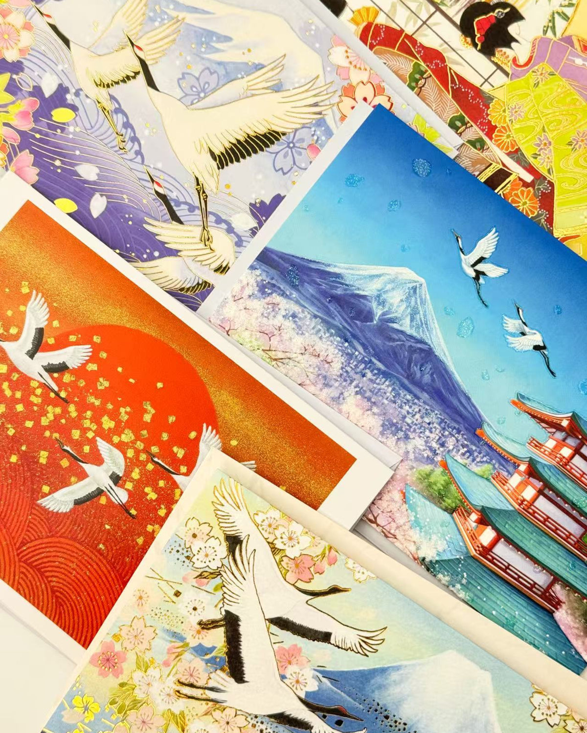 JAPANESE ART GREETING CARD - CRANE COLLECTION | NBC