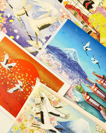JAPANESE ART GREETING CARD - CRANE COLLECTION | NBC