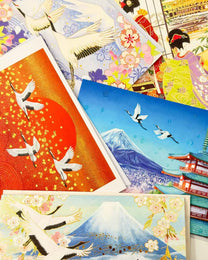 JAPANESE ART GREETING CARD - CRANE COLLECTION | NBC