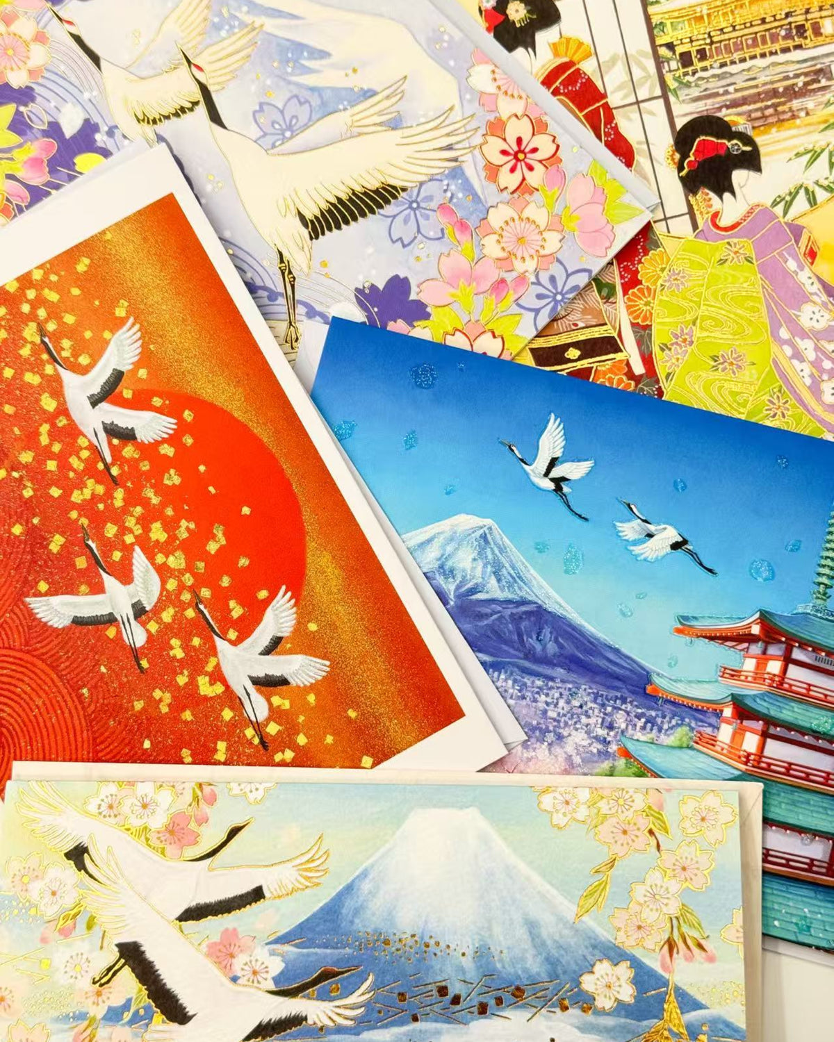 JAPANESE ART GREETING CARD - CRANE COLLECTION | NBC