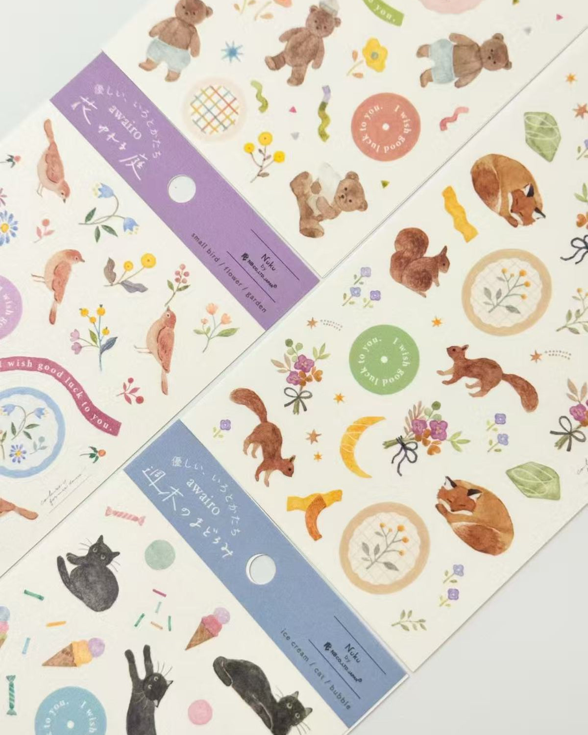 JAPANESE AWAIRO WASHI STICKERS | GENTLE ANIMALS | NB