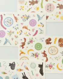 JAPANESE AWAIRO WASHI STICKERS | GENTLE ANIMALS | NB
