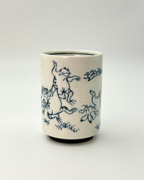 JAPANESE CERAMIC TEA CUP | CHOUJUGIGA | MINO WARE 美濃土産