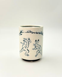 JAPANESE CERAMIC TEA CUP | CHOUJUGIGA | MINO WARE 美濃土産