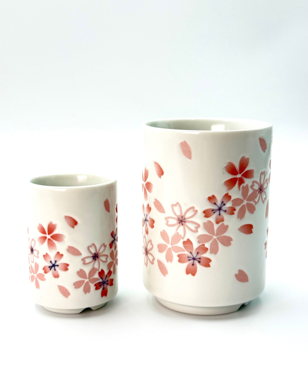 JAPANESE CERAMIC TEA CUP | WHITE SAKURA  | MINO WARE 美濃土産