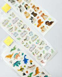 JAPANESE RAISED FOIL STICKERS DOGS, BIRDS &amp; DINOSAURS | NB