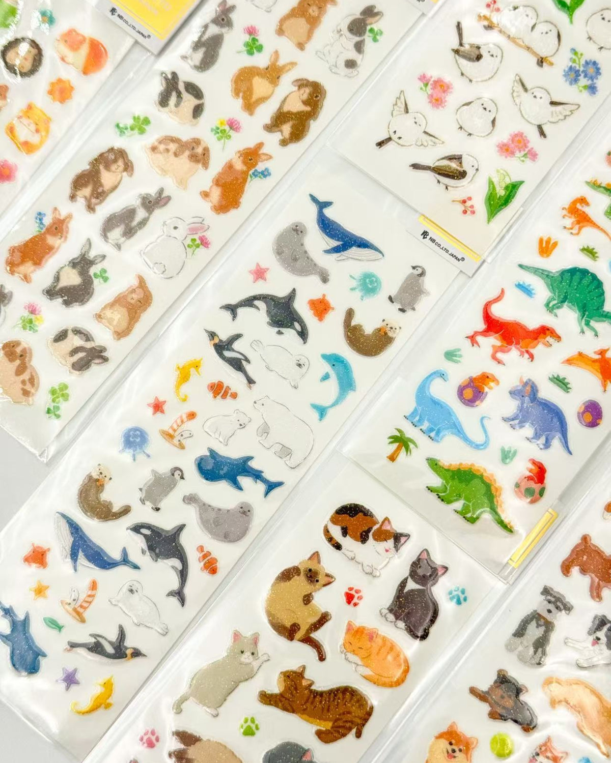 JAPANESE RAISED GLITTER ANIMAL STICKERS | NB