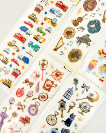 JAPANESE RAISED GLITTER STICKERS | 6 DESIGNS  OBJECTS | NB