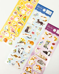 JAPANESE SEASONAL WASHI STICKERS CATS &amp; BIRDS  | NB