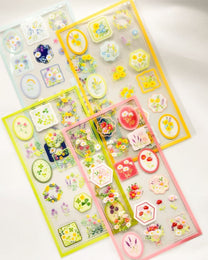 JAPANESE TRANSPARENT FLORAL STICKERS | MY GARDEN | NB