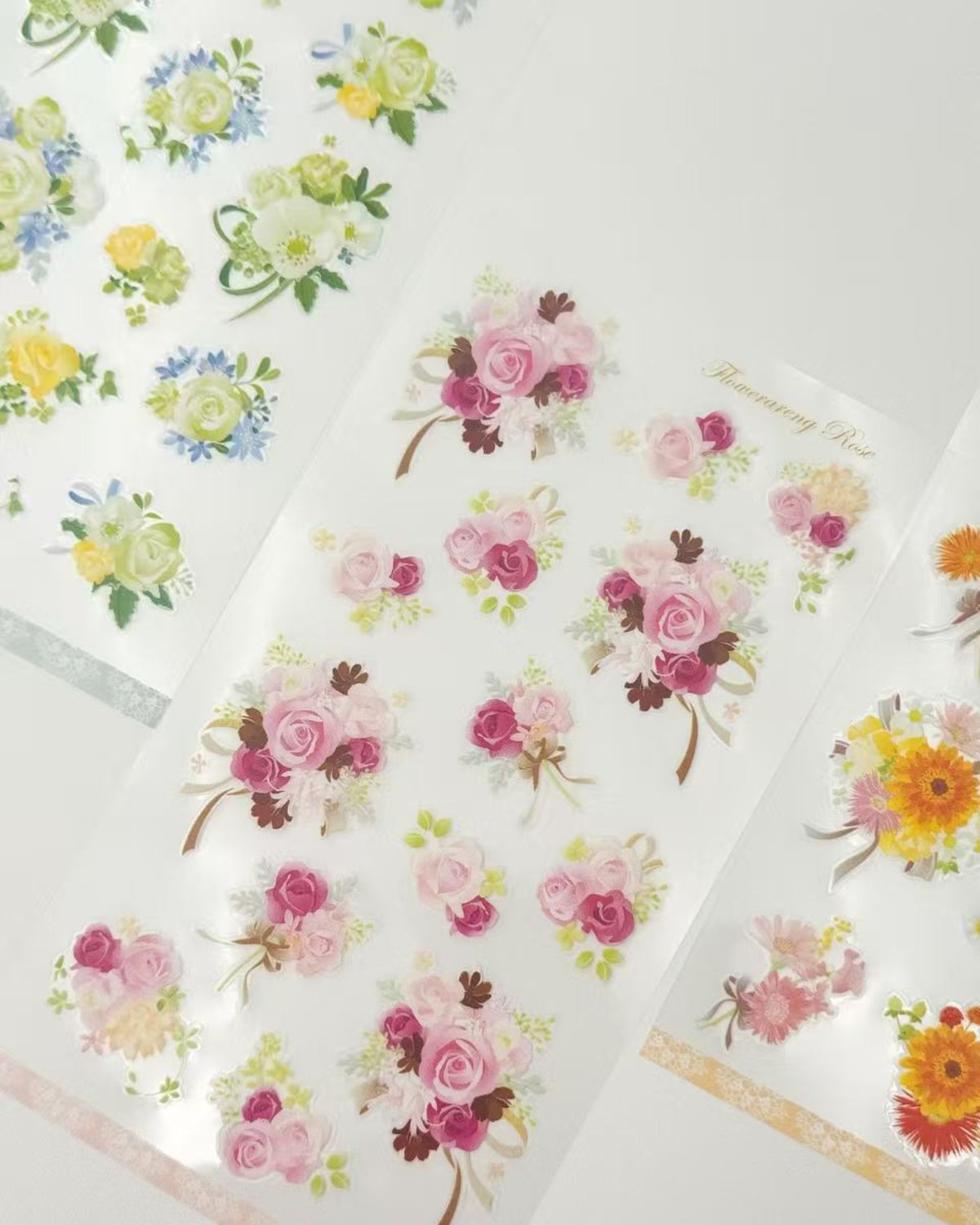 JAPANESE TRANSPARENT FLORAL STICKERS BOUQUET COLLECTION | NB