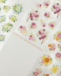 JAPANESE TRANSPARENT FLORAL STICKERS BOUQUET COLLECTION | NB