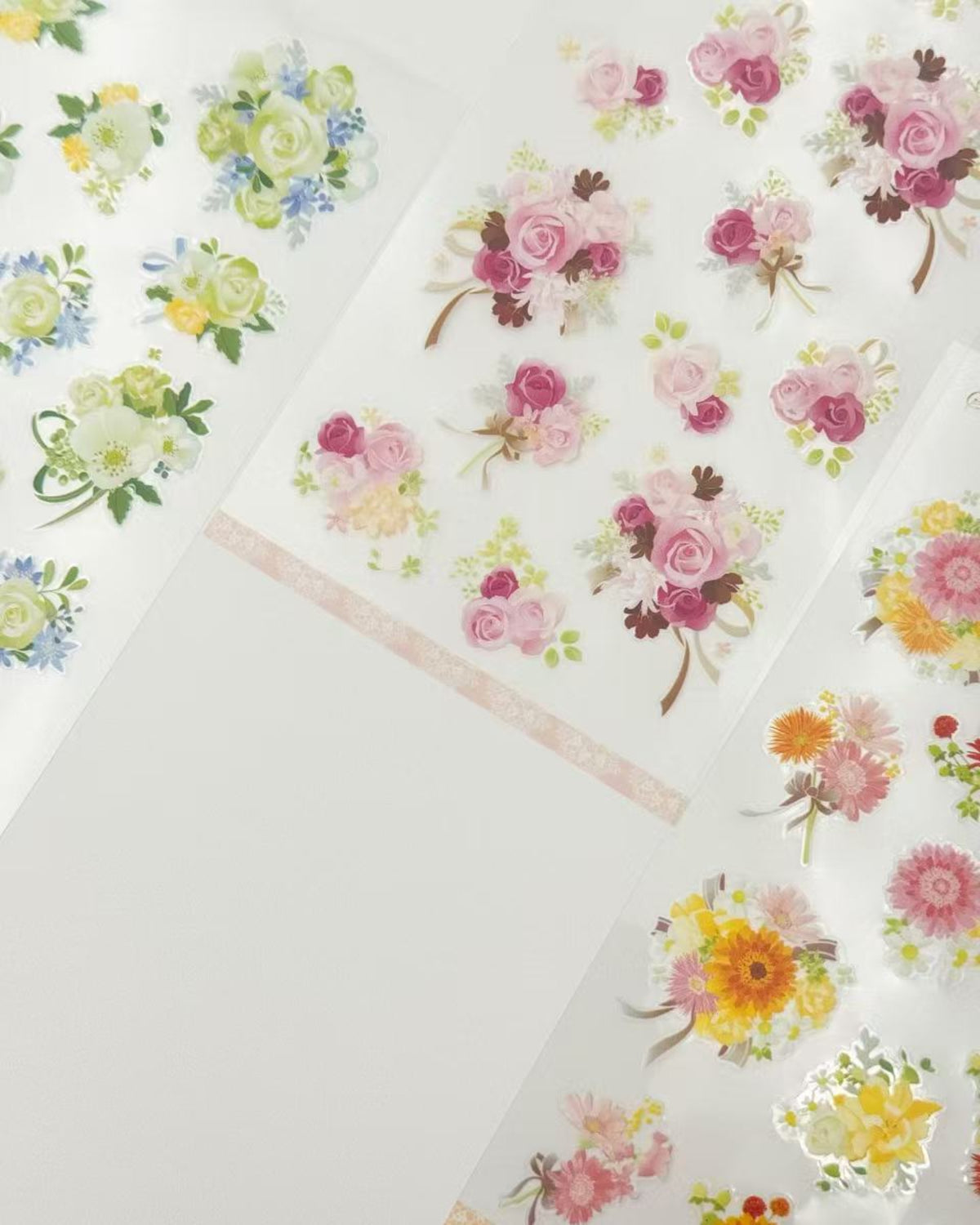 JAPANESE TRANSPARENT FLORAL STICKERS BOUQUET COLLECTION | NB